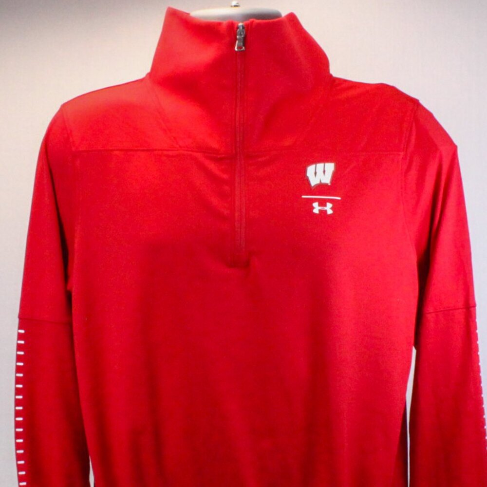University of Wisconsin Badgers Half-Zip Long Sleeve Loose Fit Pullover Women XL